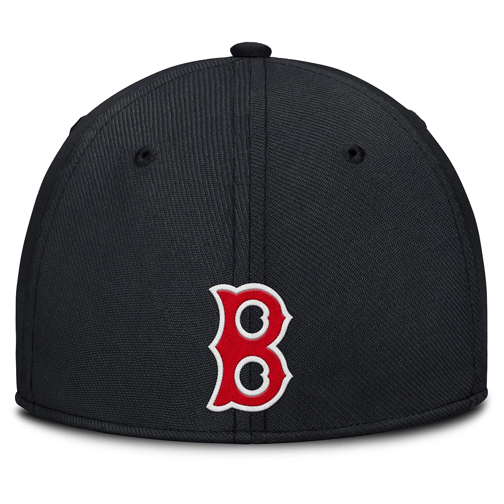 Casquette Nike Performance Flex gris/bleu marine Boston Red Sox Rise Swoosh pour homme