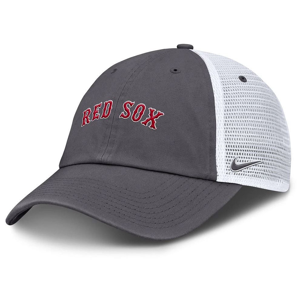 Casquette de camionneur ajustable Nike Boston Red Sox Wordmark Club pour homme, grise