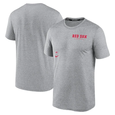 T-shirt Nike Heather Charcoal Boston Red Sox Authentic Collection Early Work Tri-Blend Performance pour homme