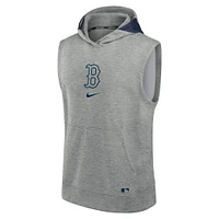 Sweat à capuche sans manches pour hommes, Nike, gris chiné, Boston Red Sox, collection authentique, Early Work Performance