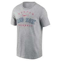 T-shirt Nike Heather Grey Boston Red Sox Home Team Athletic Arch pour homme