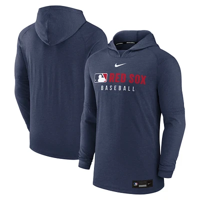 Men's Nike Heather Navy Boston Red Sox Authentic Collection Tri-Blend Performance Pullover Hoodie