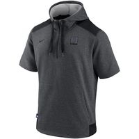 Men's Nike Heathered Charcoal Boston Red Sox Authentic Collection Flux Performance - Quarter-Zip Short Sleeve Hoodie