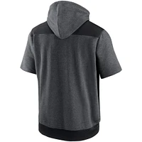 Chandail à capuchon manches courtes avec fermeture éclair quart de Nike pour homme Heathered Charcoal Boston Red Sox Authentic Collection Flux Performance