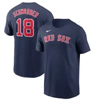 T-shirt avec nom et numéro Nike Kyle Schwarber pour hommes, bleu marine, Boston Red Sox