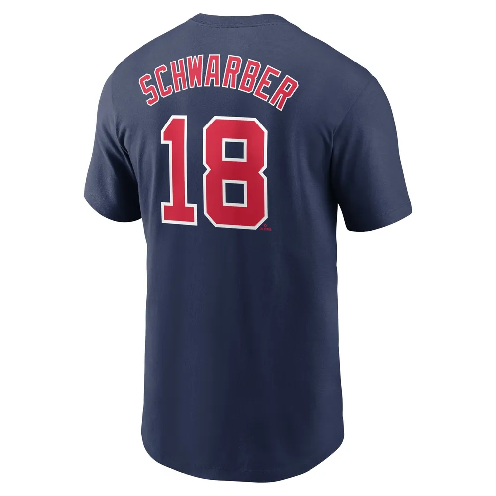 T-shirt avec nom et numéro Nike Kyle Schwarber pour hommes, bleu marine, Boston Red Sox