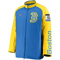 Veste à glissière pleine longueur Nike Boston Red Sox City Connect Baseball Dugout pour homme, bleu clair