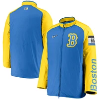 Veste à glissière pleine longueur Nike Boston Red Sox City Connect Baseball Dugout pour homme, bleu clair