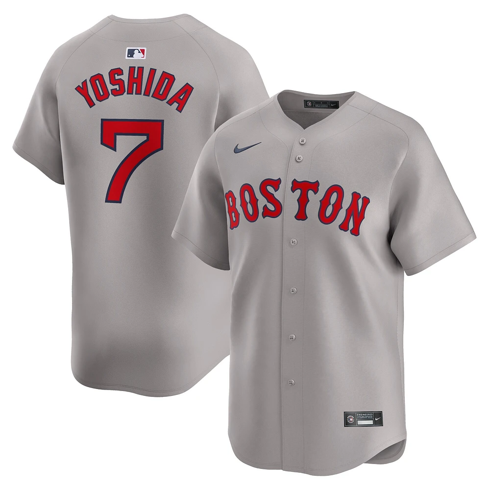 Maillot de joueur Nike Masataka Yoshida pour hommes, gris, Boston Red Sox, extérieur limité