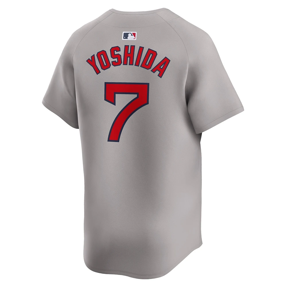 Maillot de joueur Nike Masataka Yoshida pour hommes, gris, Boston Red Sox, extérieur limité