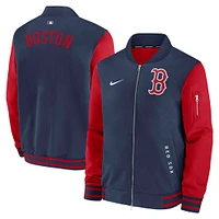 Men's Nike Navy/Red Boston Red Sox Authentic Collection Dugout Full-Zip Bomber Jacket