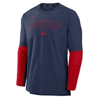 Men's Nike Navy/Red Boston Red Sox Authentic Collection Player Lightweight Performance Long Sleeve Top