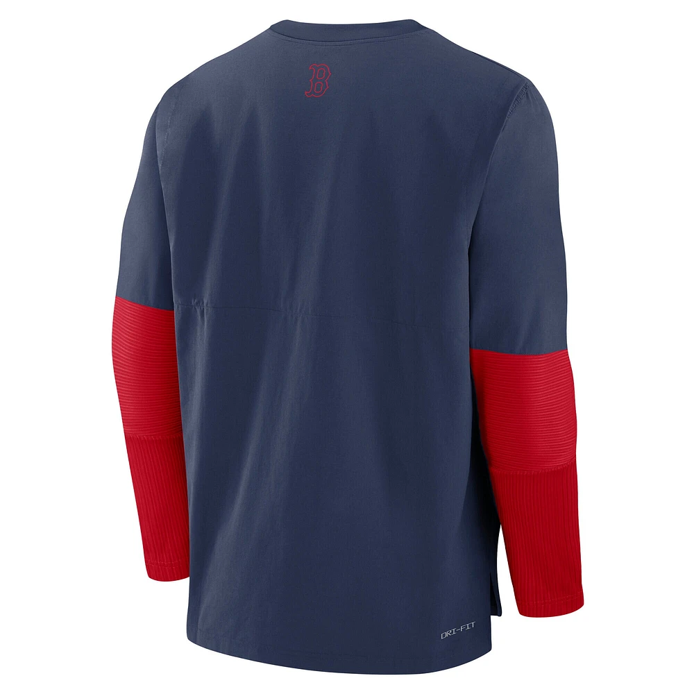 Men's Nike Navy/Red Boston Red Sox Authentic Collection Player Lightweight Performance Long Sleeve Top