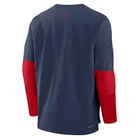 Men's Nike Navy/Red Boston Red Sox Authentic Collection Player Lightweight Performance Long Sleeve Top