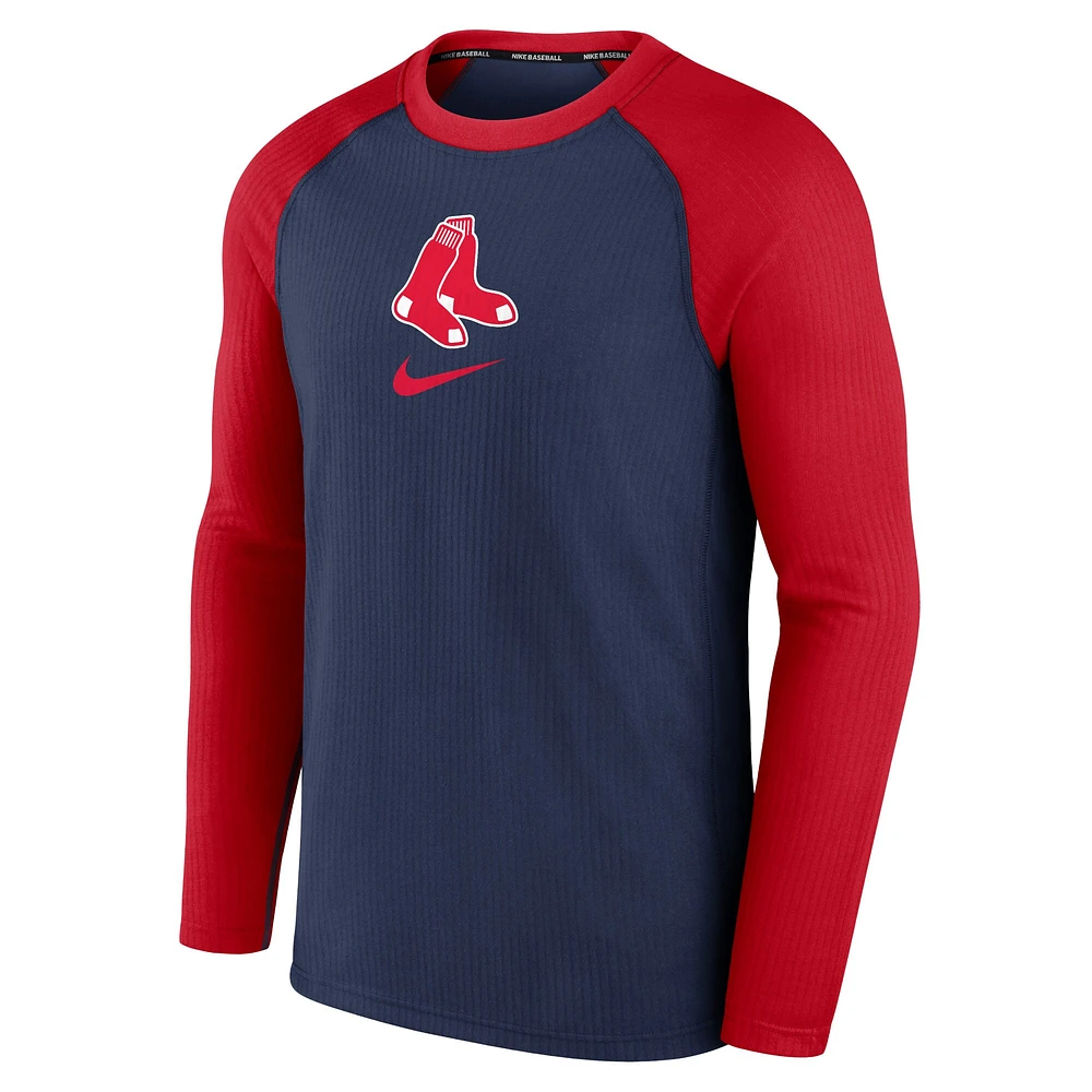 Men's Nike Navy Boston Red Sox Authentic Collection Game Raglan Performance Long Sleeve T-Shirt