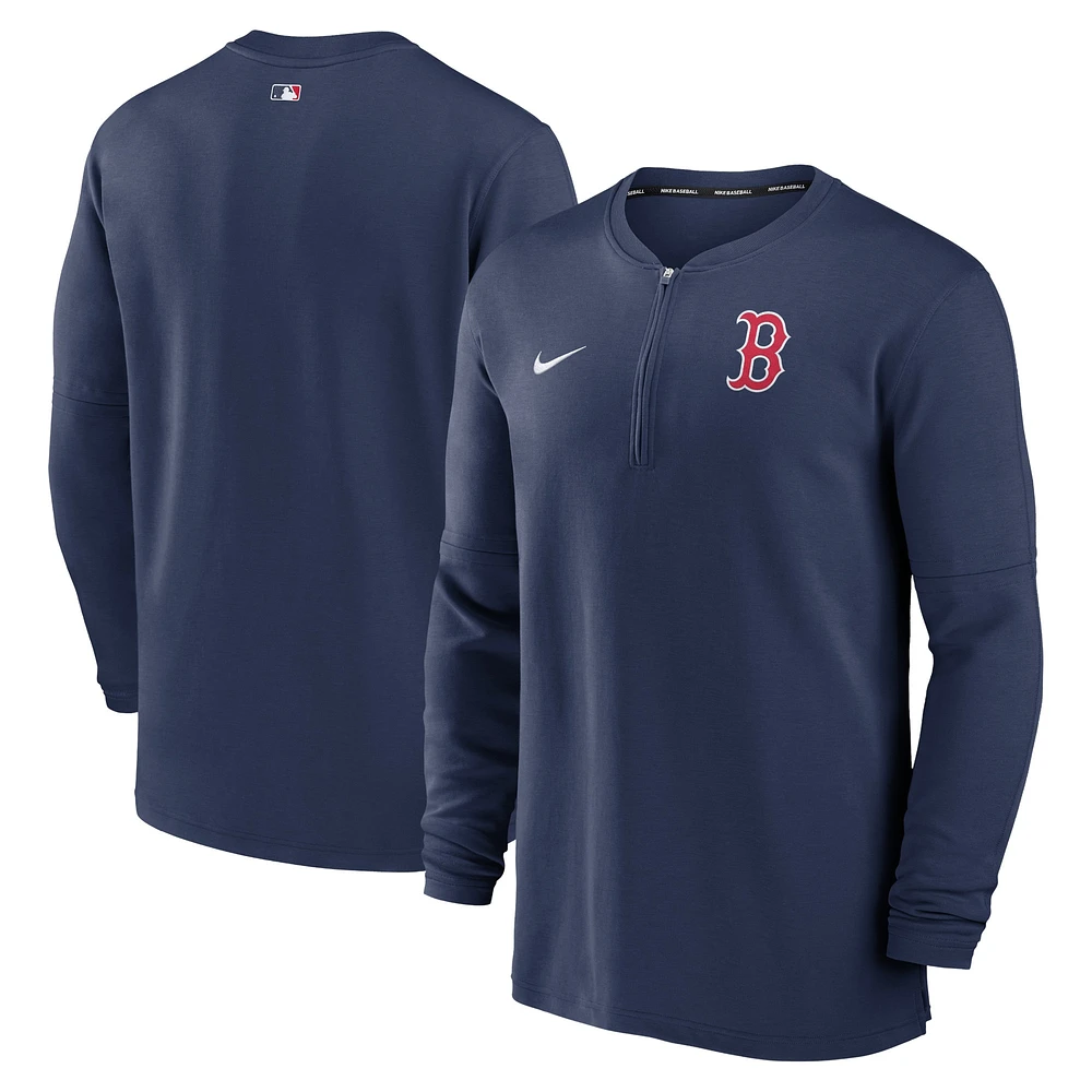 Haut à quart de zip Nike pour homme, bleu marine, collection authentique des Red Sox Boston, Game Time Performance