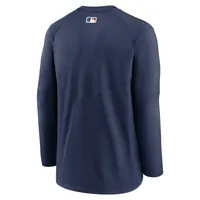 T-shirt à manches longues Nike Boston Red Sox Authentic Collection Logo Performance pour homme - Bleu marine