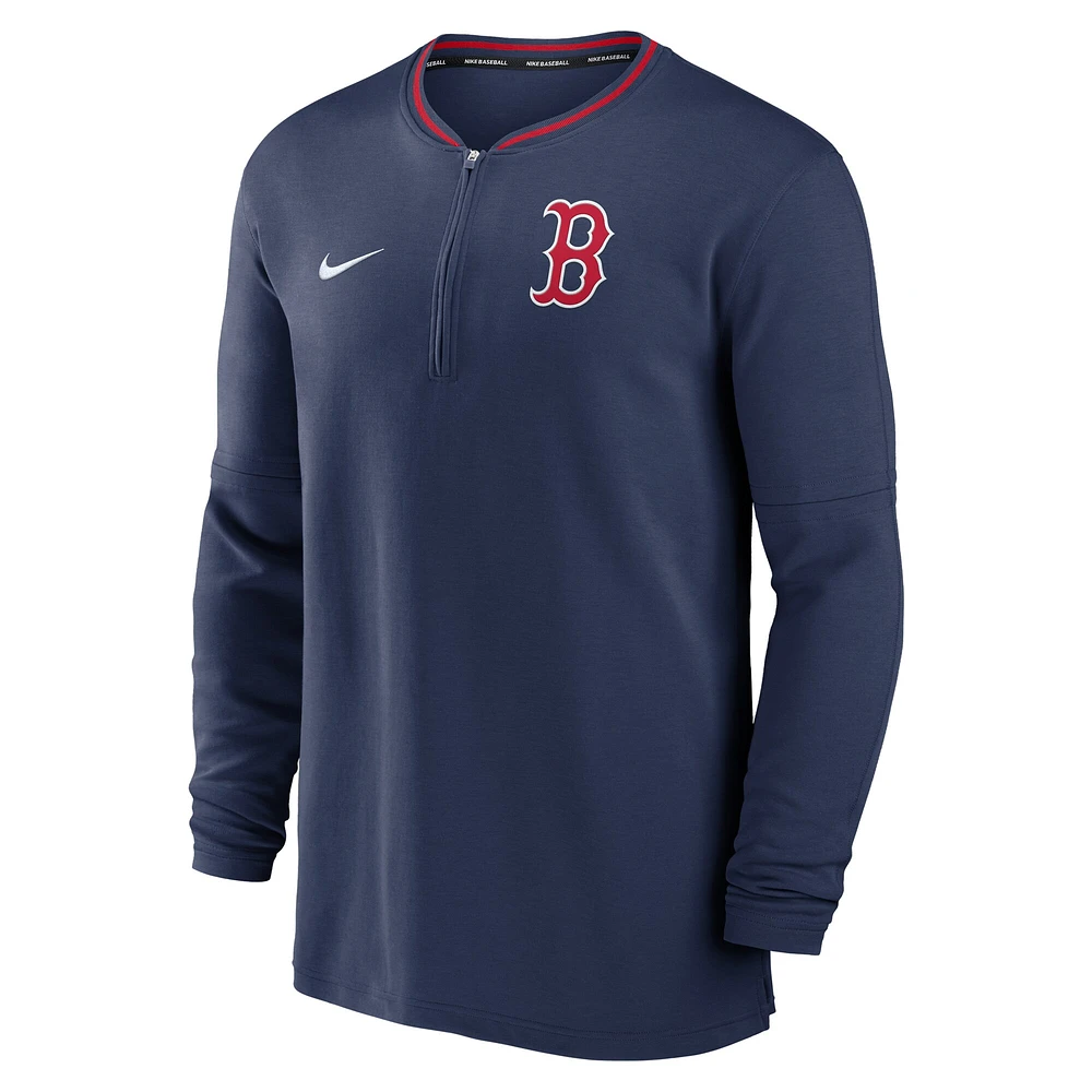 Haut Nike bleu marine Boston Red Sox Authentic Collection Performance à demi-zip pour homme