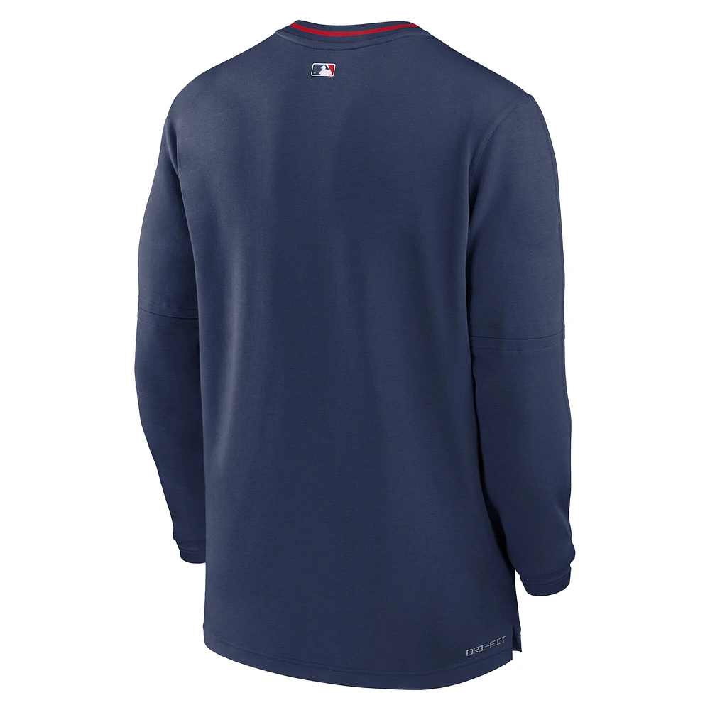 Haut Nike bleu marine Boston Red Sox Authentic Collection Performance à demi-zip pour homme