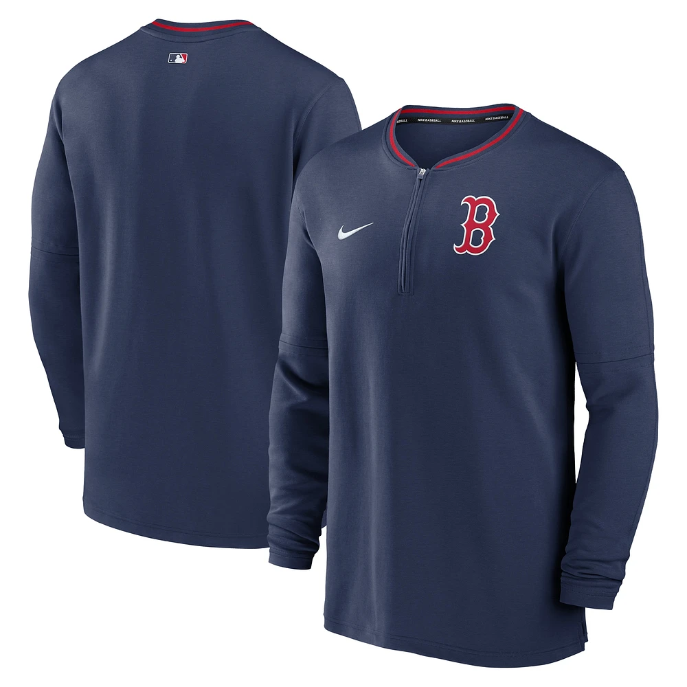 Haut Nike bleu marine Boston Red Sox Authentic Collection Performance à demi-zip pour homme