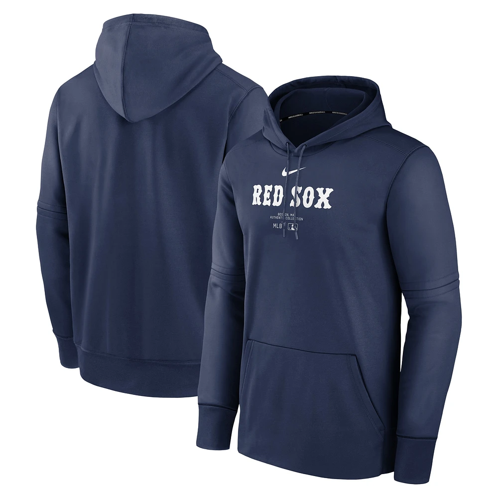 Men's Nike Navy Boston Red Sox Authentic Collection Performance Pullover Hoodie