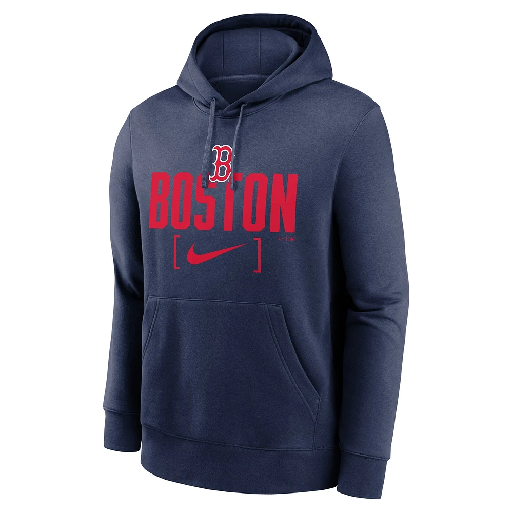 Sweat à capuche Nike bleu marine Boston Red Sox Club Slack pour homme