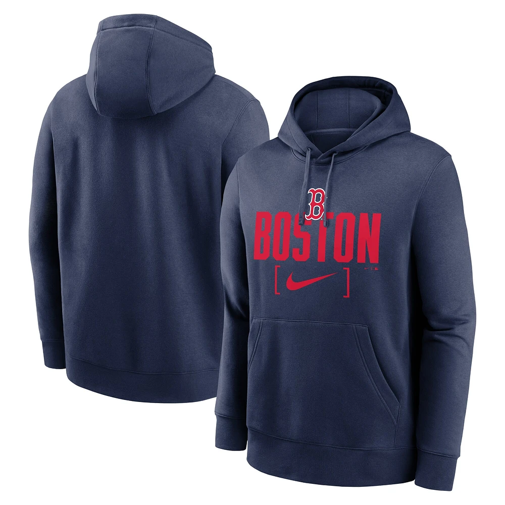 Sweat à capuche Nike bleu marine Boston Red Sox Club Slack pour homme