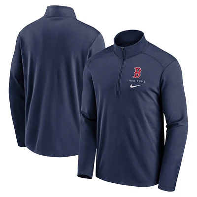 Haut à demi-zip Nike pour homme avec logo de la franchise Boston Red Sox Pacer Performance bleu marine