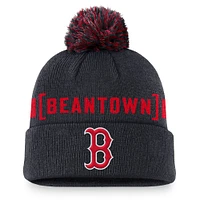 Men's Nike Navy Boston Red Sox Hometown Peak Cuffed Knit Hat with Pom