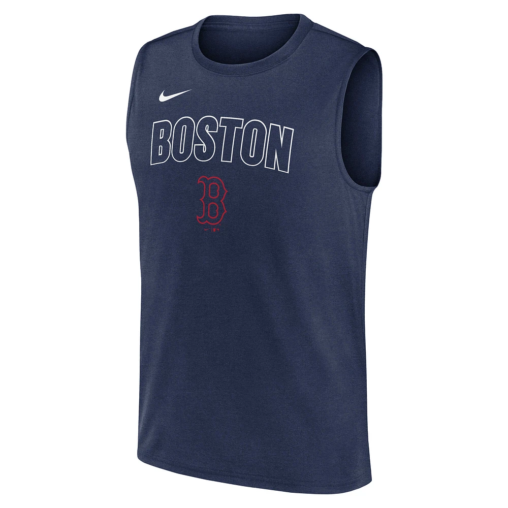 Débardeur Nike bleu marine Boston Red Sox Knockout Performance Muscle pour homme