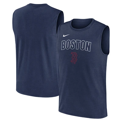Débardeur Nike bleu marine Boston Red Sox Knockout Performance Muscle pour homme