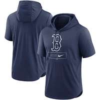 Haut à capuche léger manches courtes Nike Navy Red Sox Lockup Performance pour homme