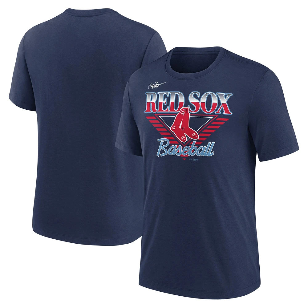 T-shirt Nike bleu marine Boston Red Sox Rewind Tri-Blend pour homme