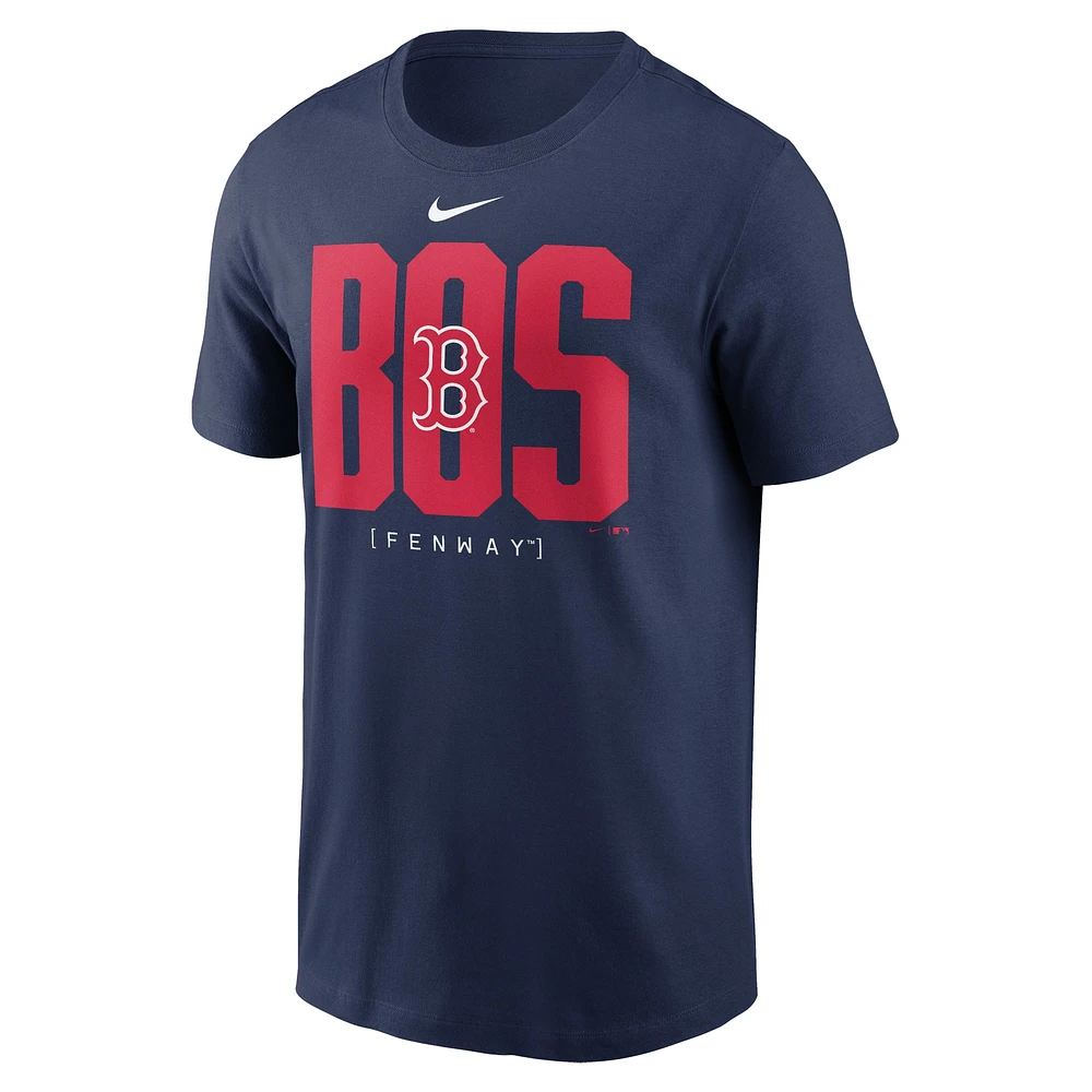 T-shirt Nike pour hommes, bleu marine, tableau de bord des Red Sox Boston