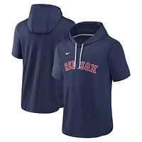 Sweat à capuche Nike pour hommes, bleu marine, Boston Red Sox Springer, manches courtes, équipe