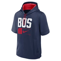 Men's Nike Navy Boston Red Sox Tri-Code Lockup Short Sleeve Pullover Hoodie