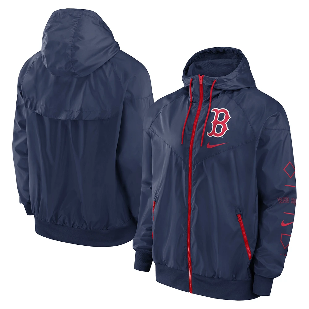 Men's Nike Navy Boston Red Sox Windrunner Raglan Full-Zip Windbreaker