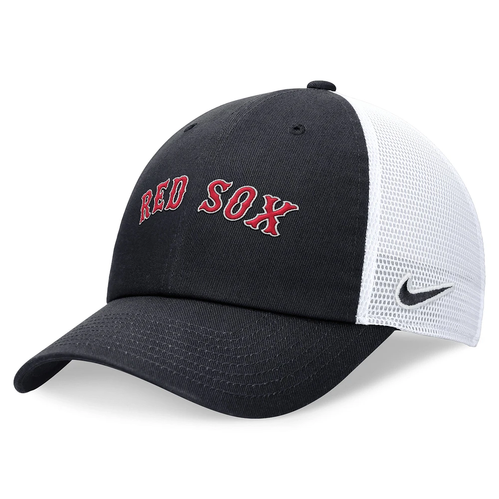 Men's Nike Navy Boston Red Sox Wordmark Adjustable Trucker Hat