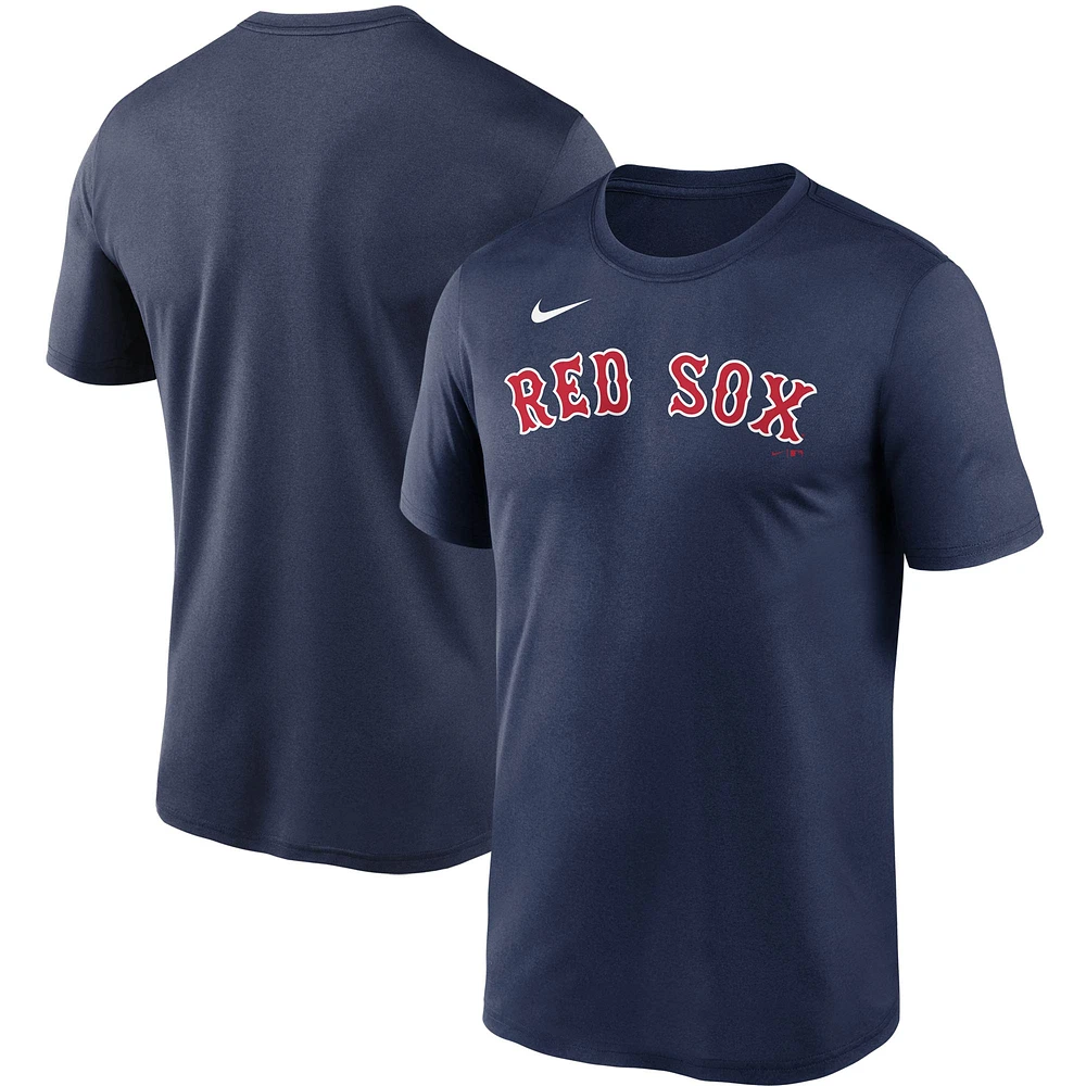 T-shirt de performance Nike Boston Red Sox Wordmark Legend pour homme, bleu marine