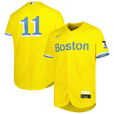 Nike MLB Boston Red Sox 2021 City Connect (Enrique Hernandez) Men's Replica Baseball Jersey - Gold/Light Blue XL