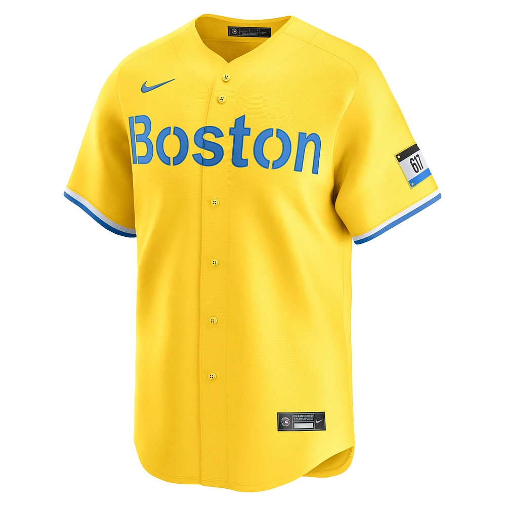 Men's Nike Rafael Devers Gold Boston Red Sox City Connect Limited Player Jersey