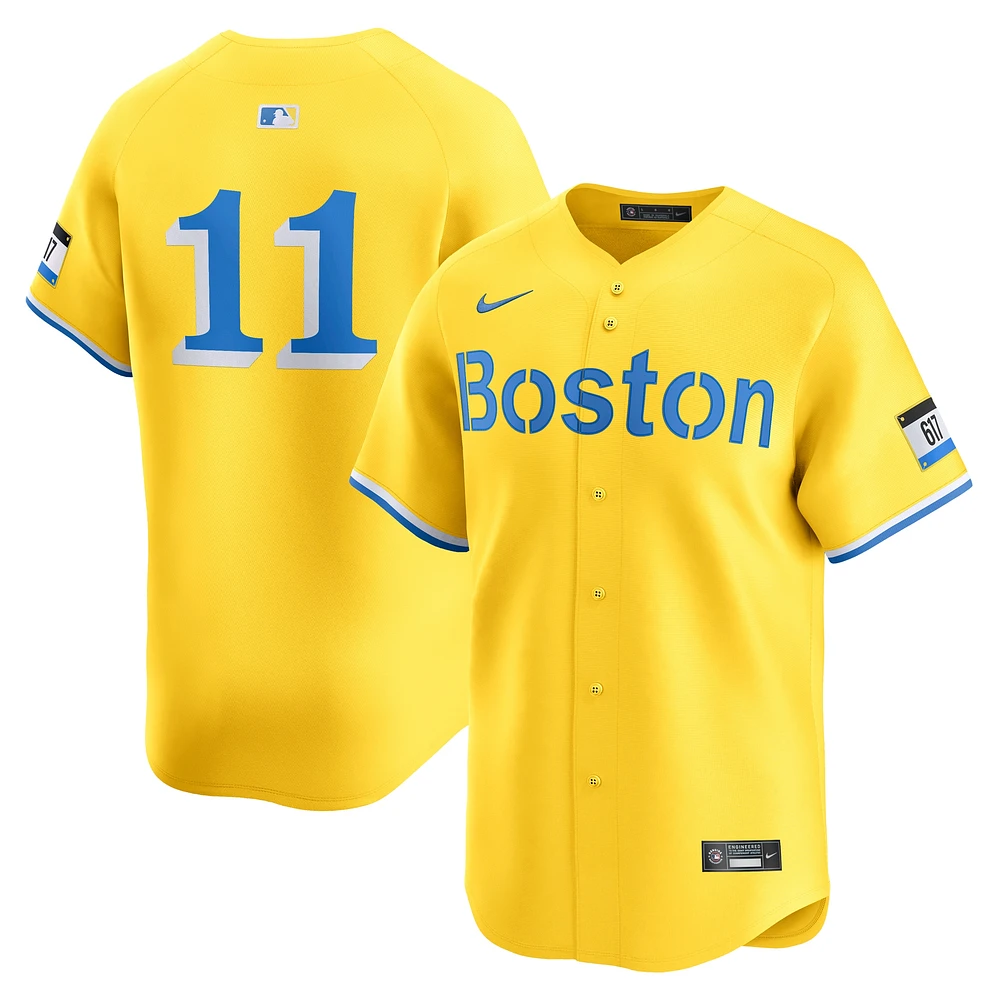 Maillot de joueur Nike Rafael Devers doré des Red Sox Boston City Connect Limited pour homme