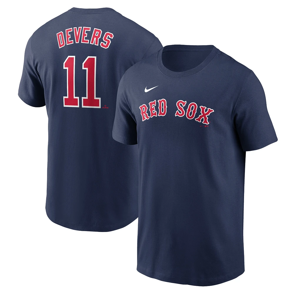 T-shirt avec nom et numéro Nike Rafael Devers pour homme, bleu marine, Boston Red Sox Fuse