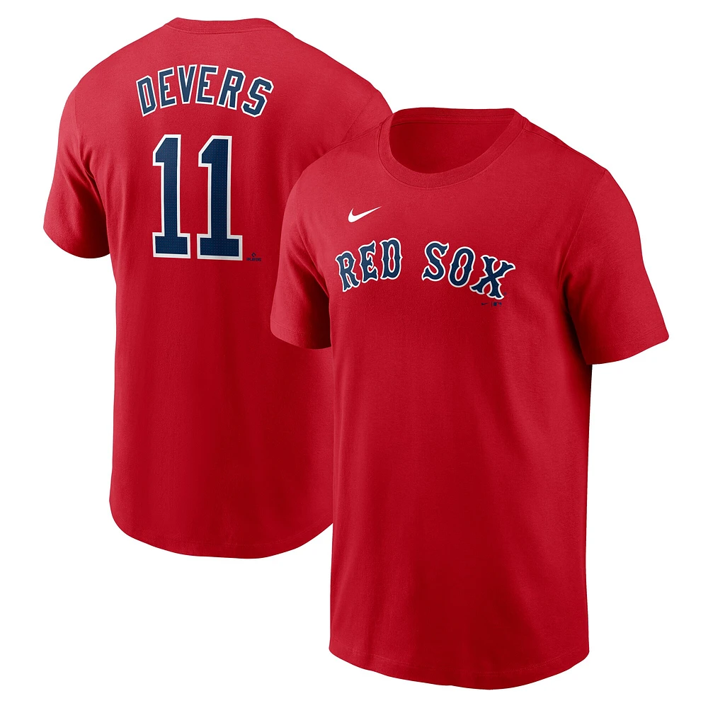 T-shirt Nike pour homme Rafael Devers rouge Boston Red Sox Fuse avec nom et numéro