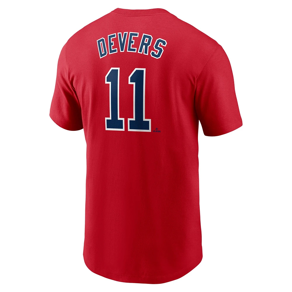 T-shirt Nike pour homme Rafael Devers rouge Boston Red Sox Fuse avec nom et numéro