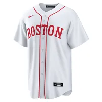 Maillot de joueur réplique officiel des Boston Red Sox 2021 Patriots' Day pour homme Nike Rafael Devers blanc