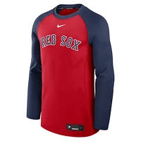 Men's Nike Red/Navy Boston Red Sox Authentic Collection Game Time Raglan Performance Long Sleeve T-Shirt