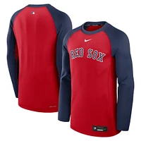 Men's Nike Red/Navy Boston Red Sox Authentic Collection Game Time Raglan Performance Long Sleeve T-Shirt