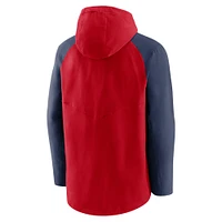 Sweat à capuche et fermeture éclair pleine longueur raglan Nike Boston Red Sox Authentic Collection pour Homme, rouge/bleu marine