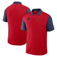 Polo Nike Performance rouge/bleu marine pour homme des Boston Red Sox Cooperstown Collection à blocs de couleurs Victory